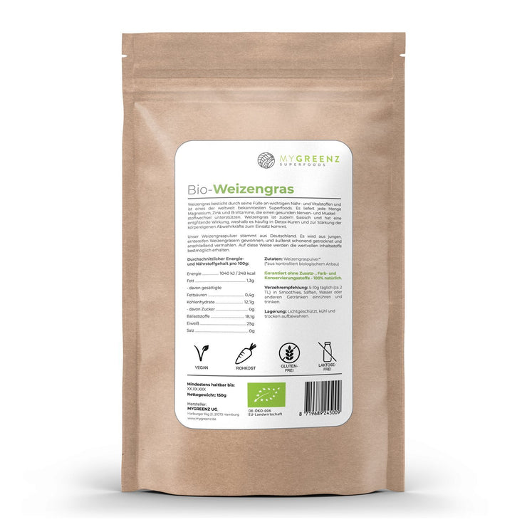 MyGreenz Bio-Weizengras 150g, MHD 30/07/23